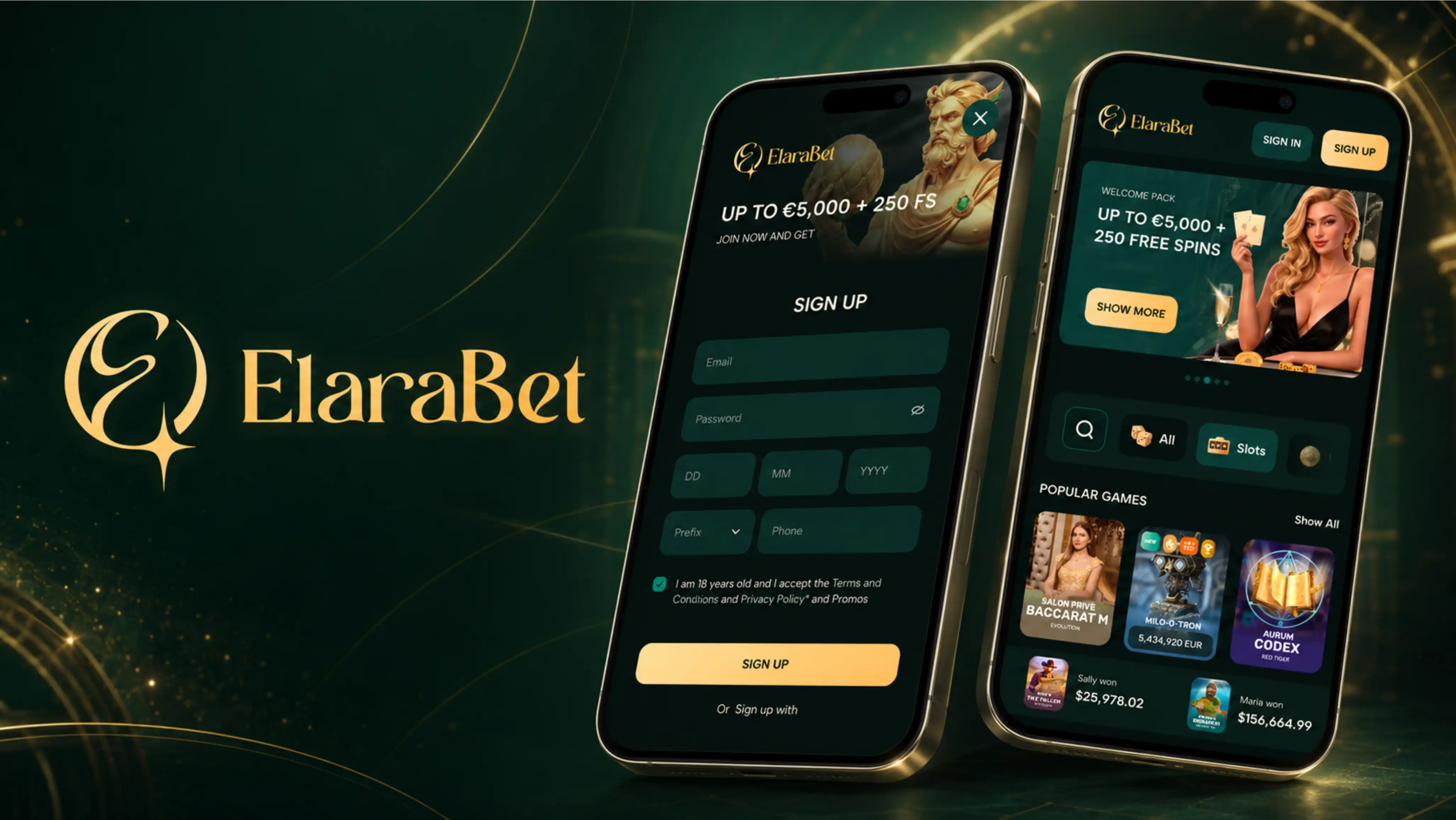 Capture d'écran de l'app Elarabet Casino